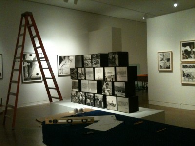 "Drawing the Line" gallery installation in-progress