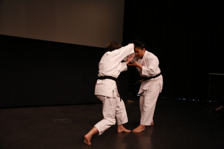 A live demonstration of “Ju-no-kata”, a signature form of Fukuda-Sensei, precedes the film screening.