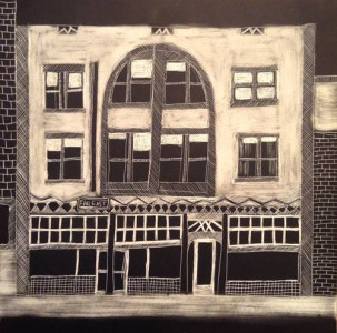 Far East Cafe, a drawing by Ernest Nagamatsu, first prize winner of the 2014 Imagine Little Tokyo short story contest.