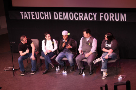 L to R: Curtis Chin, Erin O'Brien, D'Lo, Rex Lee, Nahnatchka Khan. Photo: Richard Murakami.
