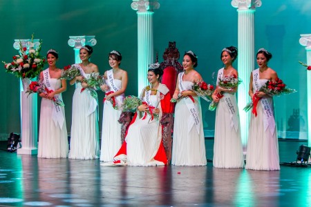 The 2015 Nisei Week Court at Coronation. Photo by John Fujinami.