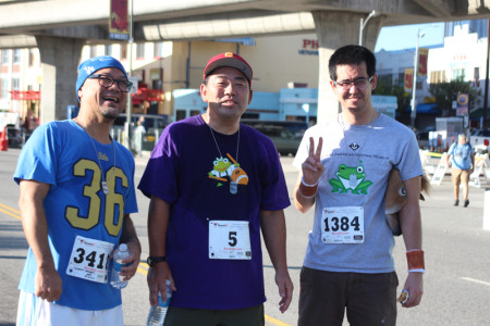 JANM staffer Clement Hanami, volunteer Michael Okuda, and staffer Evan Kodani. Photo by Richard Murakami.