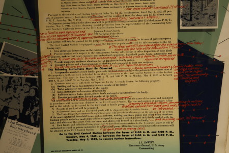 Detail of Qris Yamashita's Redress/Reparations Now!/Little Tokyo. Photo by Gary Ono.