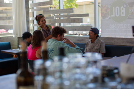 Andrea Uyeda tends to her customers, who in this case happen to be her cousins, at ediBOL. Photo by @social.agenda.