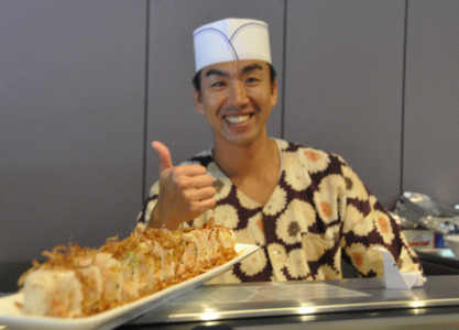 A friendly sushi chef.