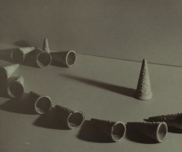 J. T. Sata, Untitled (Ice Cream Cones), 1930, gelatin silver print. Partial and promised gift of Frank and Marian Sata and Family. Collection of the Japanese American National Museum.