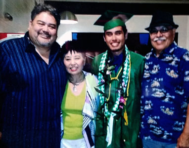 Three generations of the Tenorio family: father Phil, grandmother Sue, grandson Kane, and grandfather Alex. All photos courtesy of Sue Sato-Tenorio.