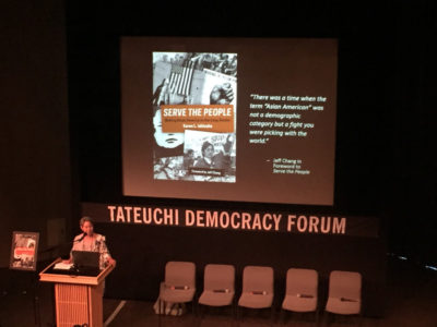 Karen Ishizuka introduces the book and the panel.