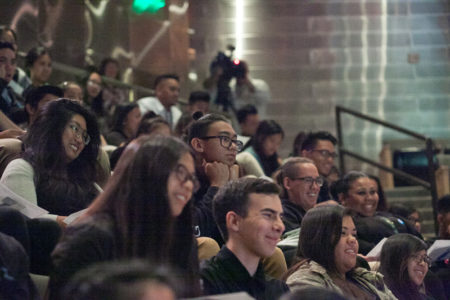 Los Angeles students participating live in the National Youth Summit panel discussion. All photos by Tracy Kumono.