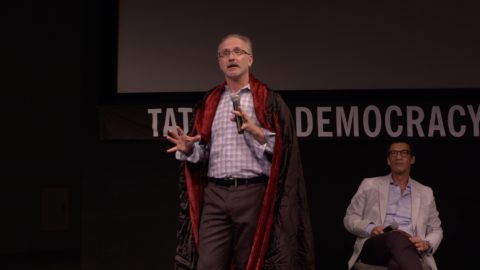 Jeff MacIntyre dons a cape for dramatic effect.